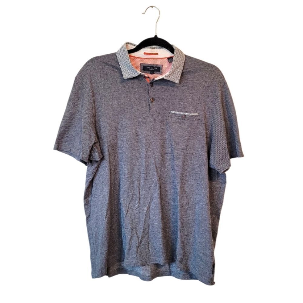 Ted Baker Men's Charcoal Grey Polo Shirt Size 5/XL/42